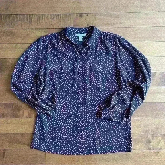 Top Shop |  Tall black & red printed blouse size 6 - Picture 2 of 8